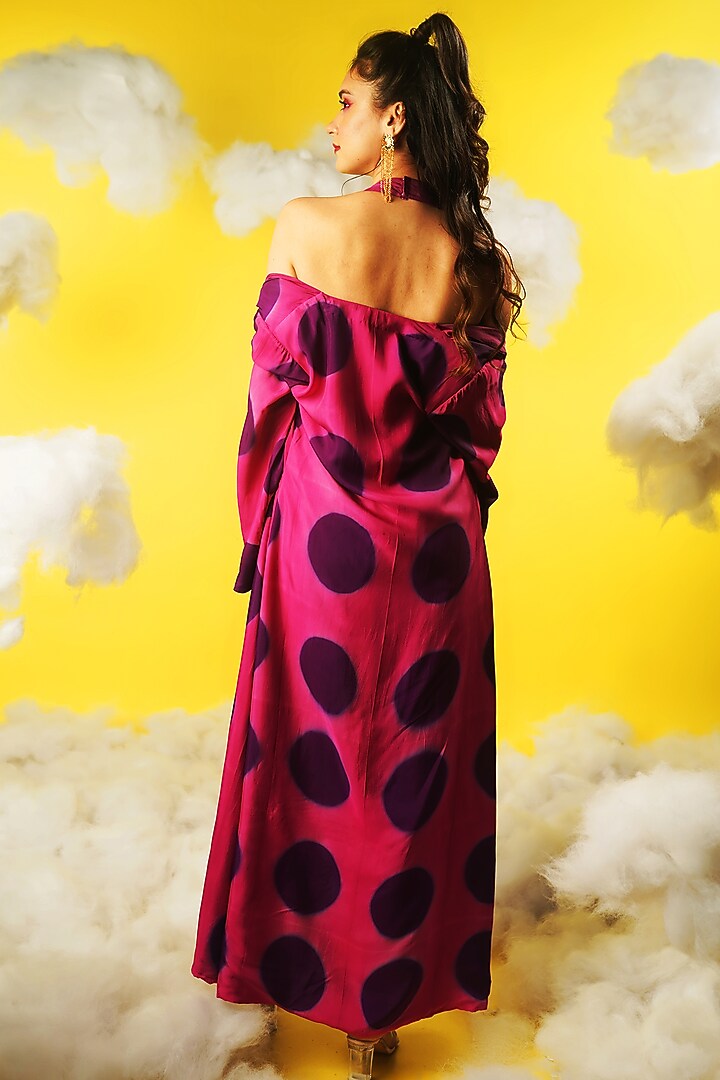 Fuchsia & Purple Shibori Printed Pant Set by Urban Pataka at Pernia's Pop Up Shop