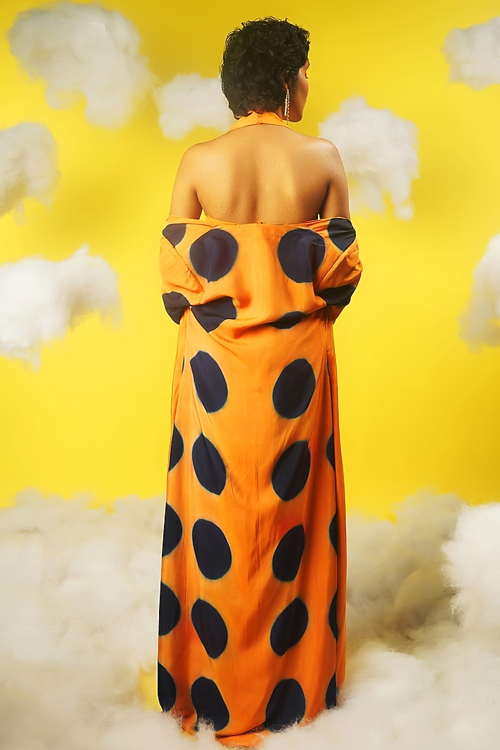 Orange & Black Shibori Printed Pant Set by Urban Pataka at Pernia's Pop Up Shop