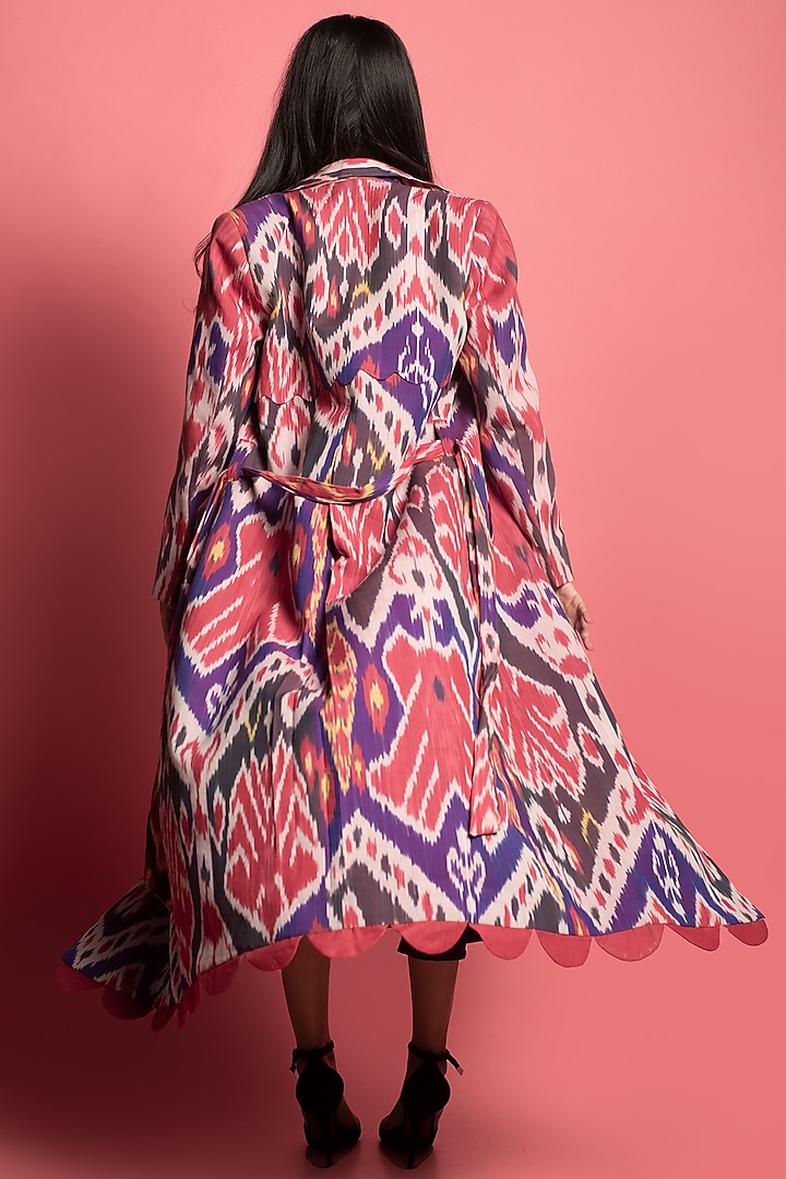Purple Ikat Printed Jacket With Inner by Urban Pataka at Pernia's Pop Up Shop
