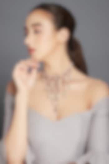 White Finish Necklace With Shell Pearls by Joules By Radhika at Pernia's Pop Up Shop