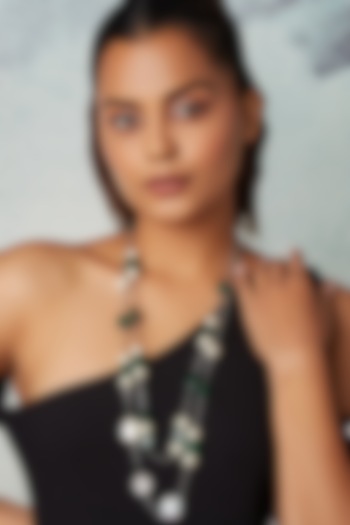 White Finish Baroque Pearls Necklace by Joules By Radhika at Pernia's Pop Up Shop