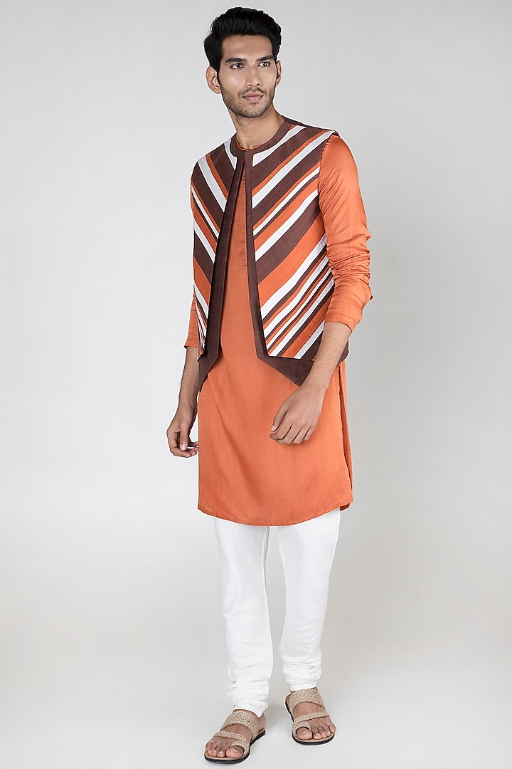 Multi Colored Layered Waistcoat by Unit by Rajat Suri