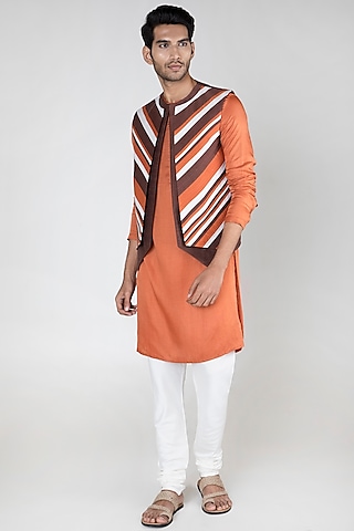 Multi Colored Layered Waistcoat by Unit by Rajat Suri