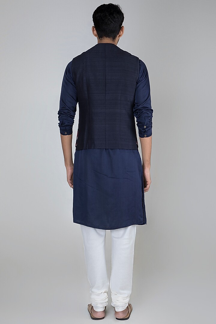 Multi Colored Panelled Layered Waistcoat by Unit by Rajat Suri at Pernia's Pop Up Shop