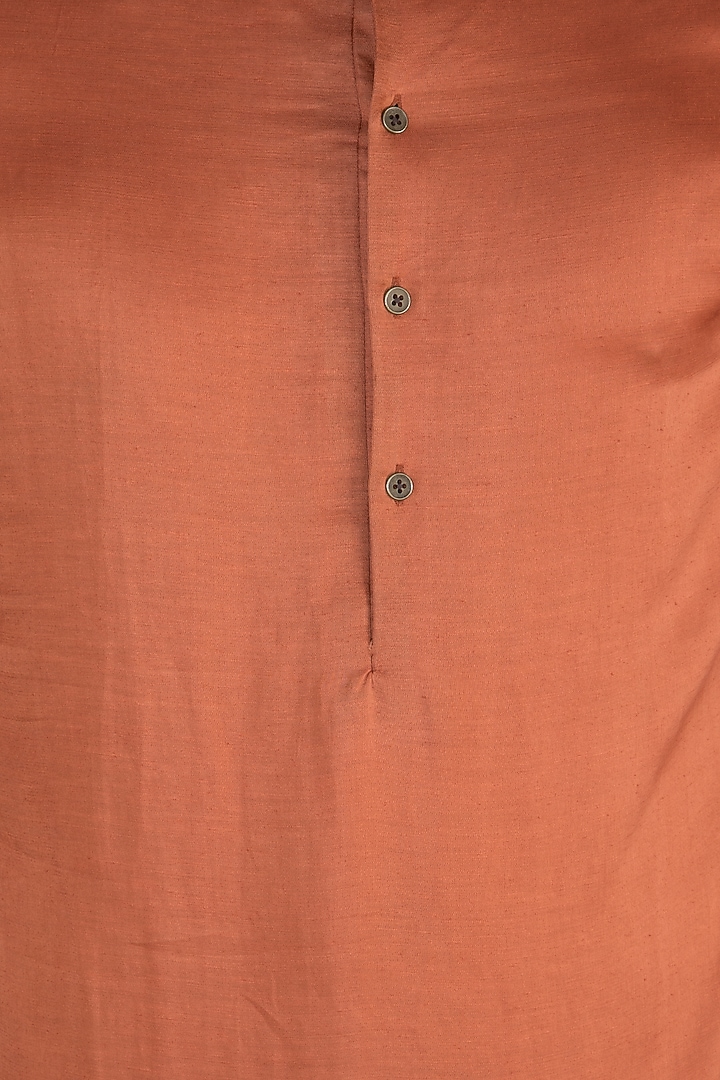 Rust Flat Neck Kurta by Unit by Rajat Suri at Pernia's Pop Up Shop