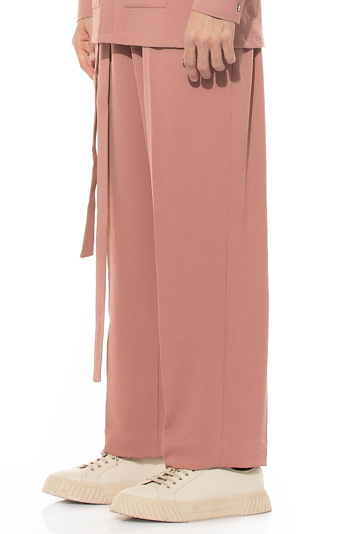 Pink Latte Crepe Pants by Unit by Rajat Suri at Pernia's Pop Up Shop