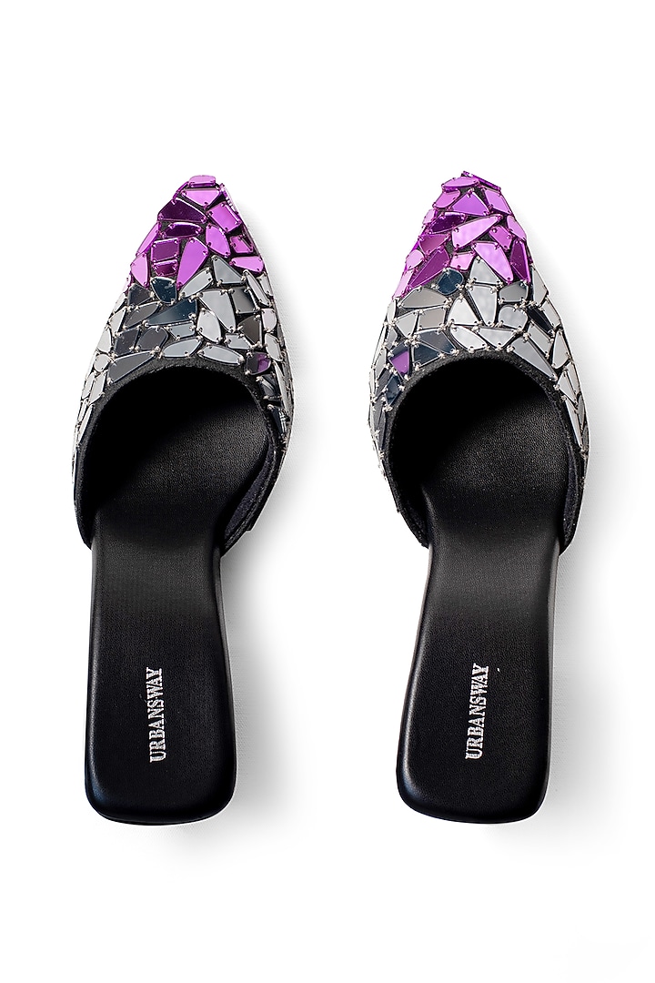 Black Vegan Leather Mules by Urbansway at Pernia's Pop Up Shop