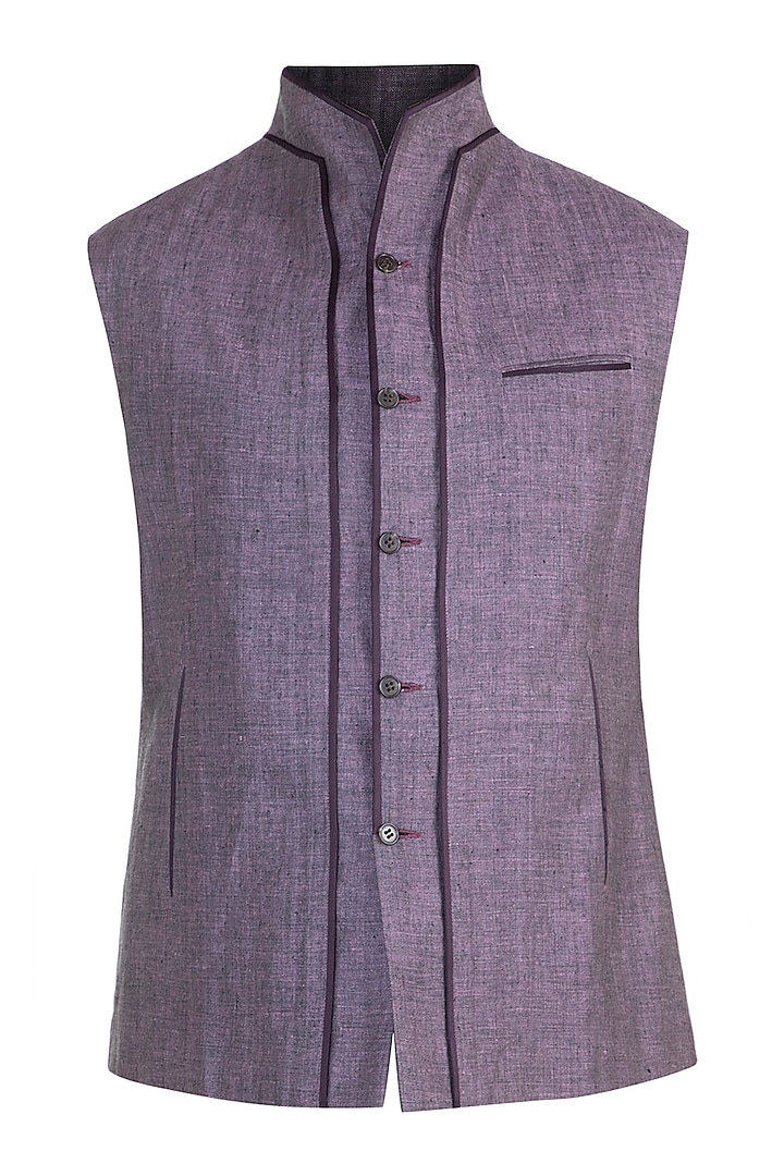 Grey Double Paneled Waistcoat by Unit by Rajat Suri