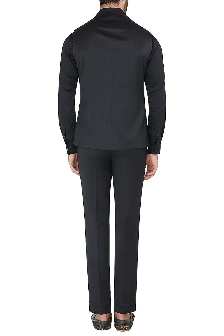 Black metal insert waist coat available only at Pernia's Pop Up Shop.