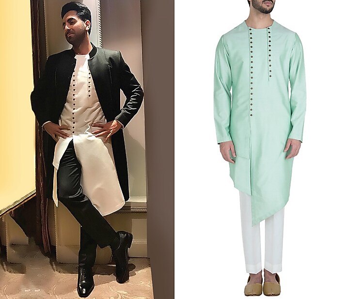 Pastel green layered kurta with pants available only at Pernia's Pop Up Shop.