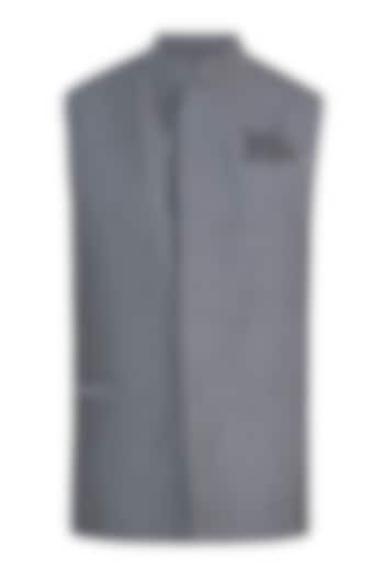 Grey textured waistcoat by Unit by Rajat Suri at Pernia's Pop Up Shop