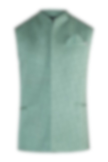 Green textured waistcoat by Unit by Rajat Suri at Pernia's Pop Up Shop
