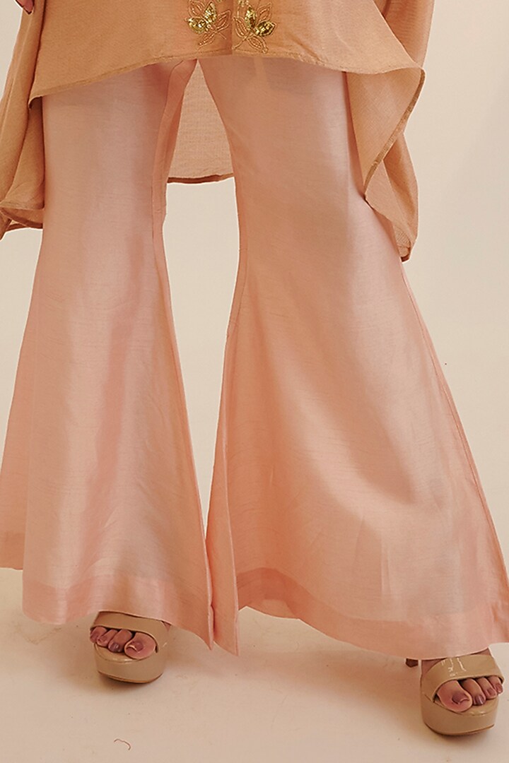 Peach Tissue Georgette Embroidered Co-Ord Set by Sheela Suthar at Pernia's Pop Up Shop