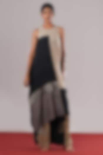 Multi-Colored Mulberry Silk Block Printed Tunic by Urvashi Kaur at Pernia's Pop Up Shop