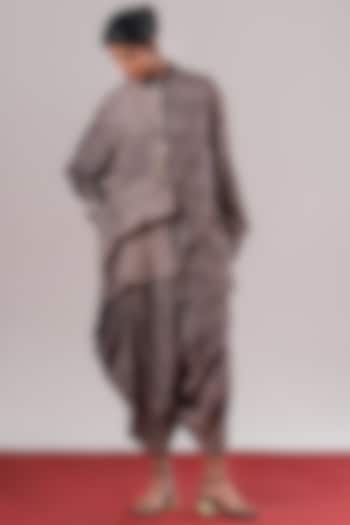 Jamuni Purple Handwoven Tissue Silk Striped Lounge Pants by Urvashi Kaur at Pernia's Pop Up Shop