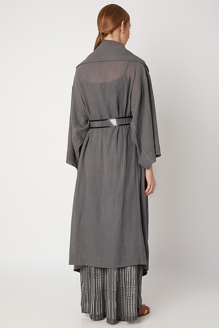 Grey Organic Cotton Cape by Urvashi Kaur at Pernia's Pop Up Shop