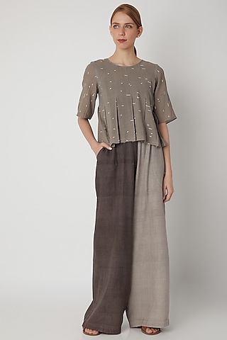 Beige Organic Cotton Top by Urvashi Kaur