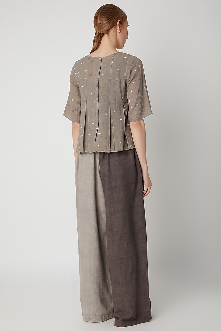 Beige Organic Cotton Top by Urvashi Kaur at Pernia's Pop Up Shop