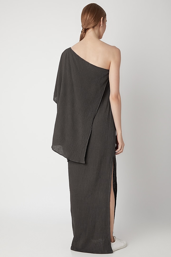 Black One Shoulder Summer Dress by Urvashi Kaur at Pernia's Pop Up Shop