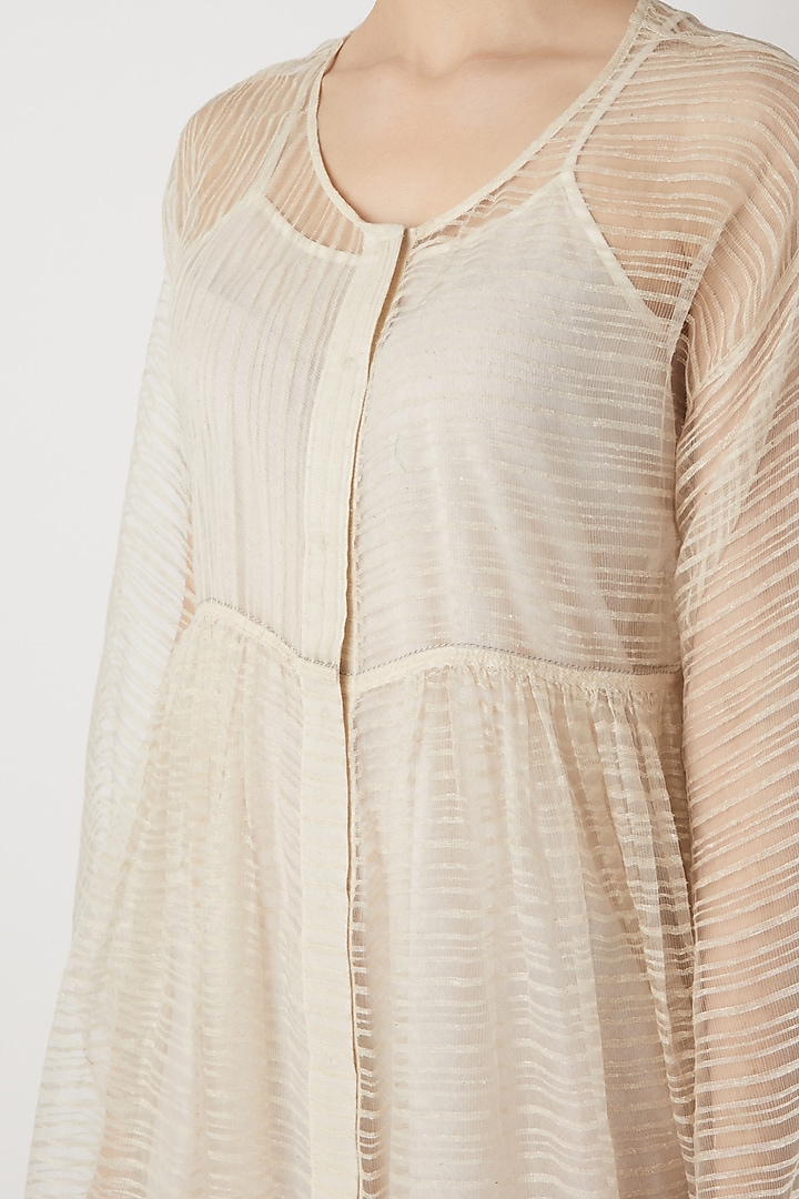 White Noil Silk Overlay by Urvashi Kaur at Pernia's Pop Up Shop