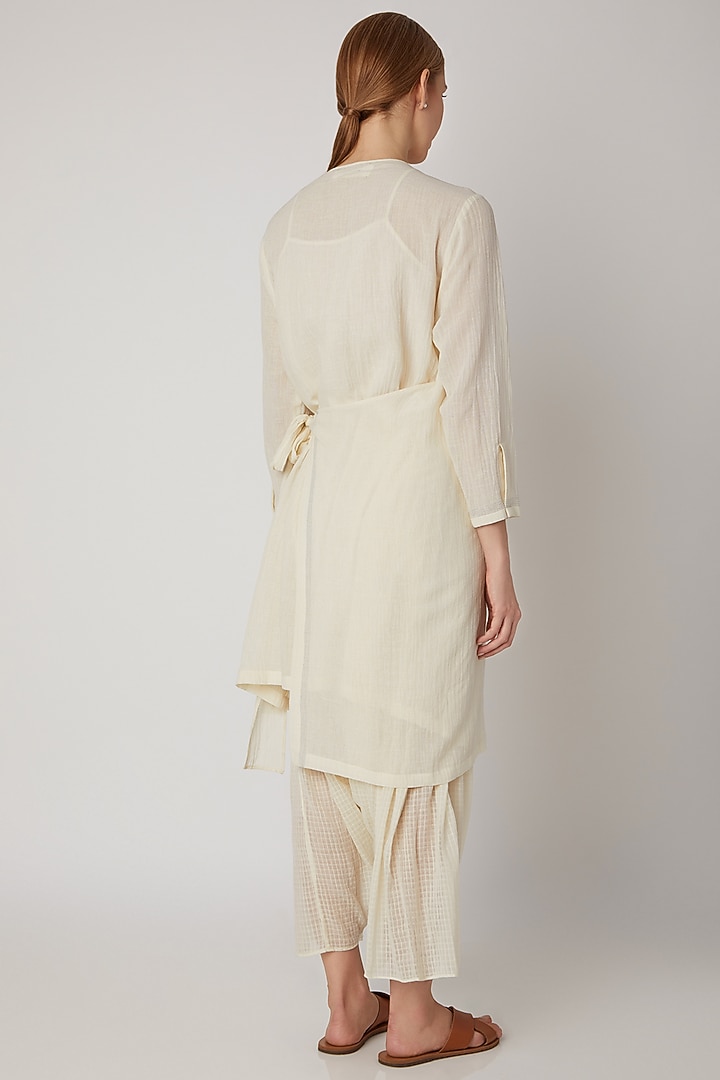 White Organic Cotton Jacket by Urvashi Kaur at Pernia's Pop Up Shop