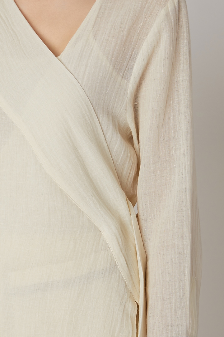 White Organic Cotton Jacket by Urvashi Kaur at Pernia's Pop Up Shop