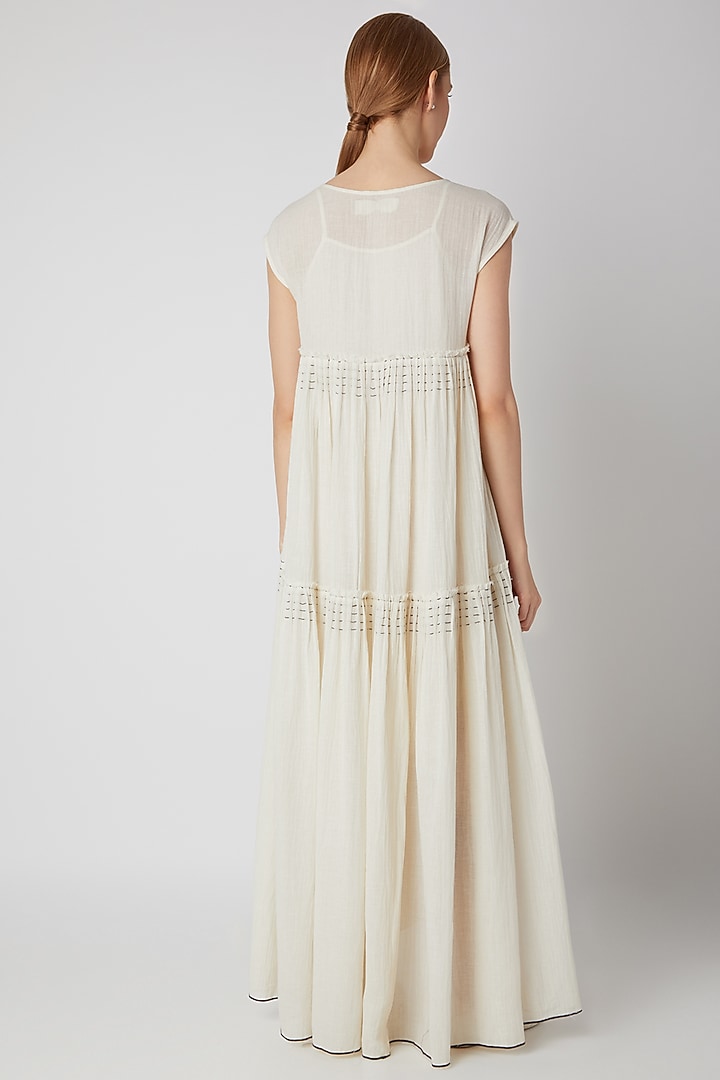 White Cotton Voile Tent Summer Dress by Urvashi Kaur at Pernia's Pop Up Shop