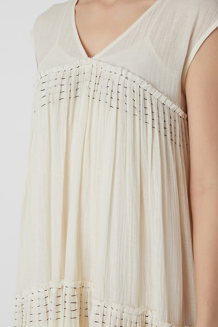 White Cotton Voile Tent Summer Dress by Urvashi Kaur at Pernia's Pop Up Shop