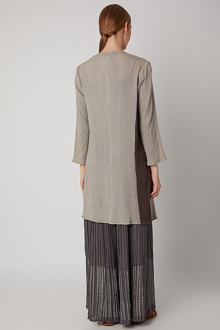 Grey Organic Cotton Jacket by Urvashi Kaur at Pernia's Pop Up Shop