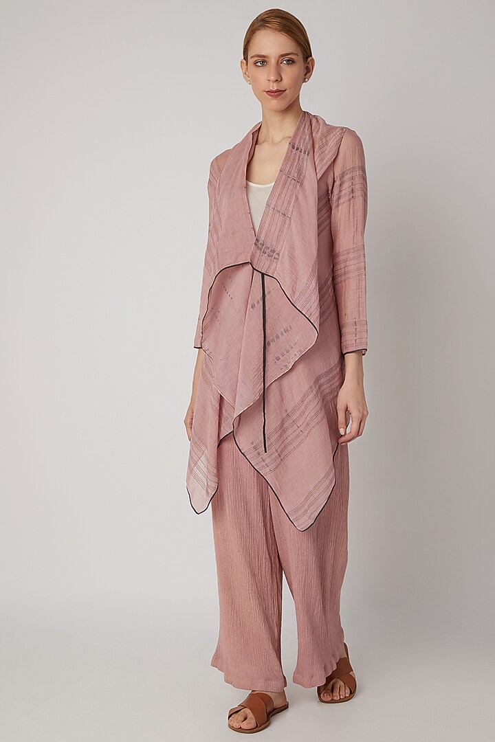 Blush Pink Overlay Jacket by Urvashi Kaur at Pernia's Pop Up Shop