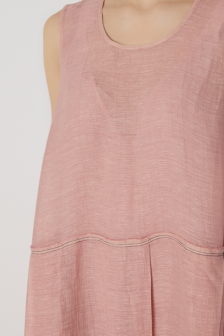 Blush Pink Line Silk Summer Dress by Urvashi Kaur at Pernia's Pop Up Shop