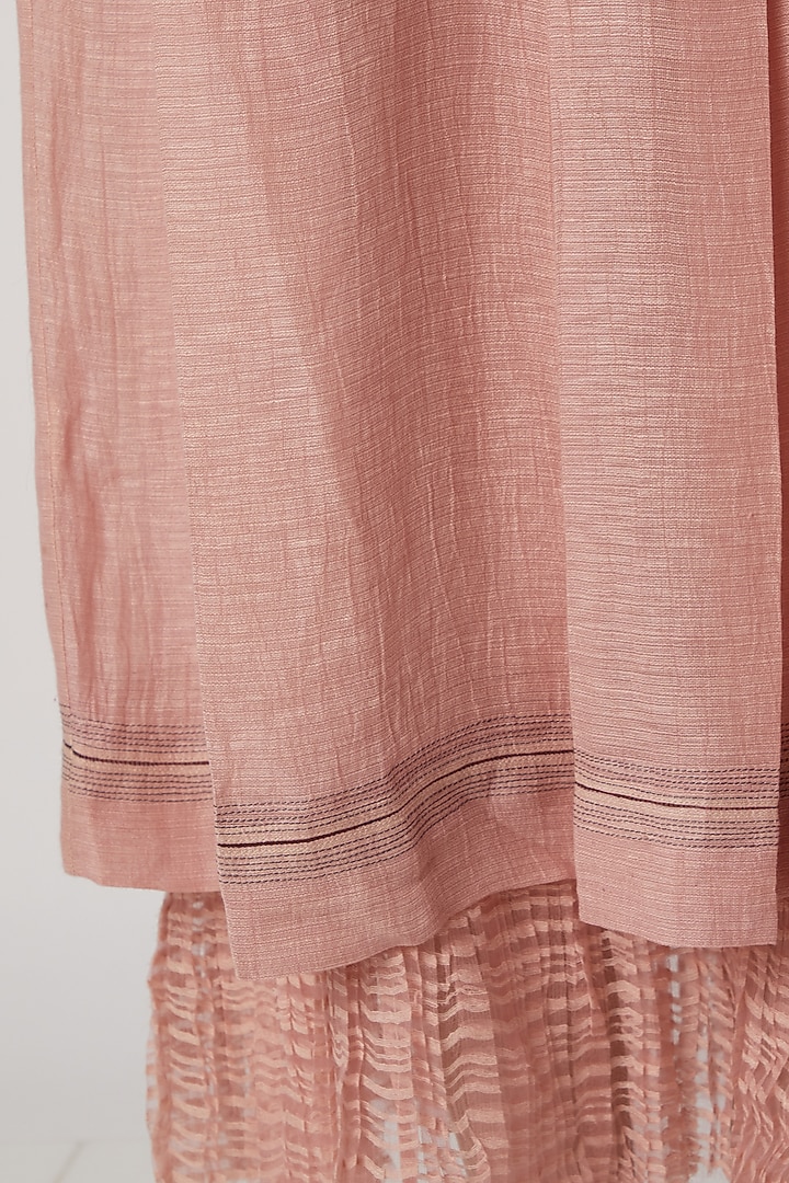 Blush Pink Line Silk Summer Dress by Urvashi Kaur at Pernia's Pop Up Shop