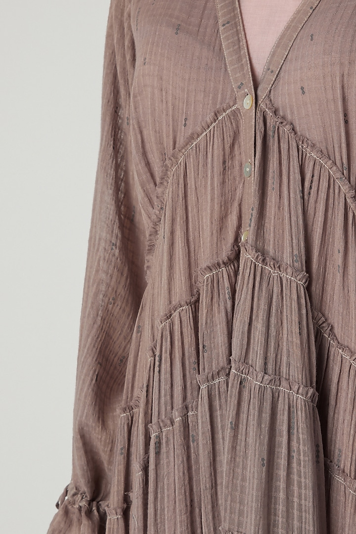 Blush Pink V-Neck Vacation Dress by Urvashi Kaur at Pernia's Pop Up Shop