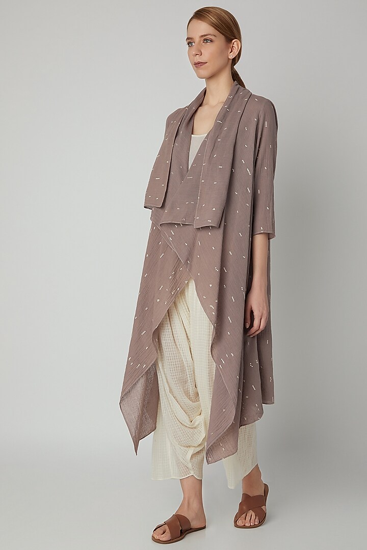 Blush Pink Organic Cotton Overlay by Urvashi Kaur at Pernia's Pop Up Shop