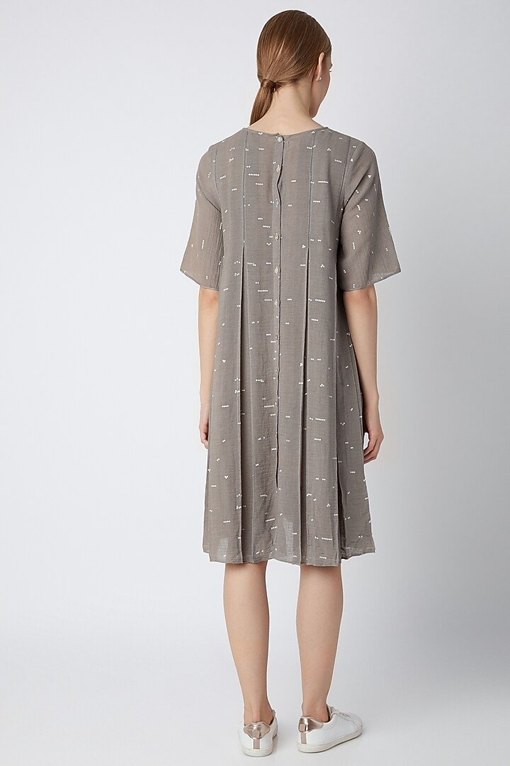 Grey Organic Cotton Vacation Dress by Urvashi Kaur at Pernia's Pop Up Shop