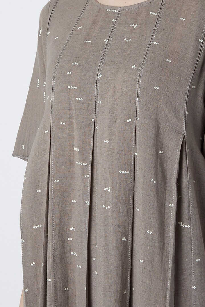 Grey Organic Cotton Vacation Dress by Urvashi Kaur at Pernia's Pop Up Shop