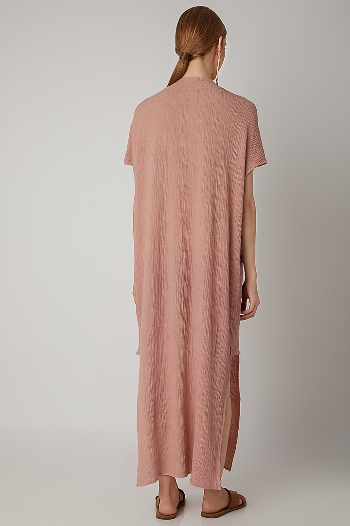 Blush Pink Viscose Cotton Kaftan by Urvashi Kaur at Pernia's Pop Up Shop