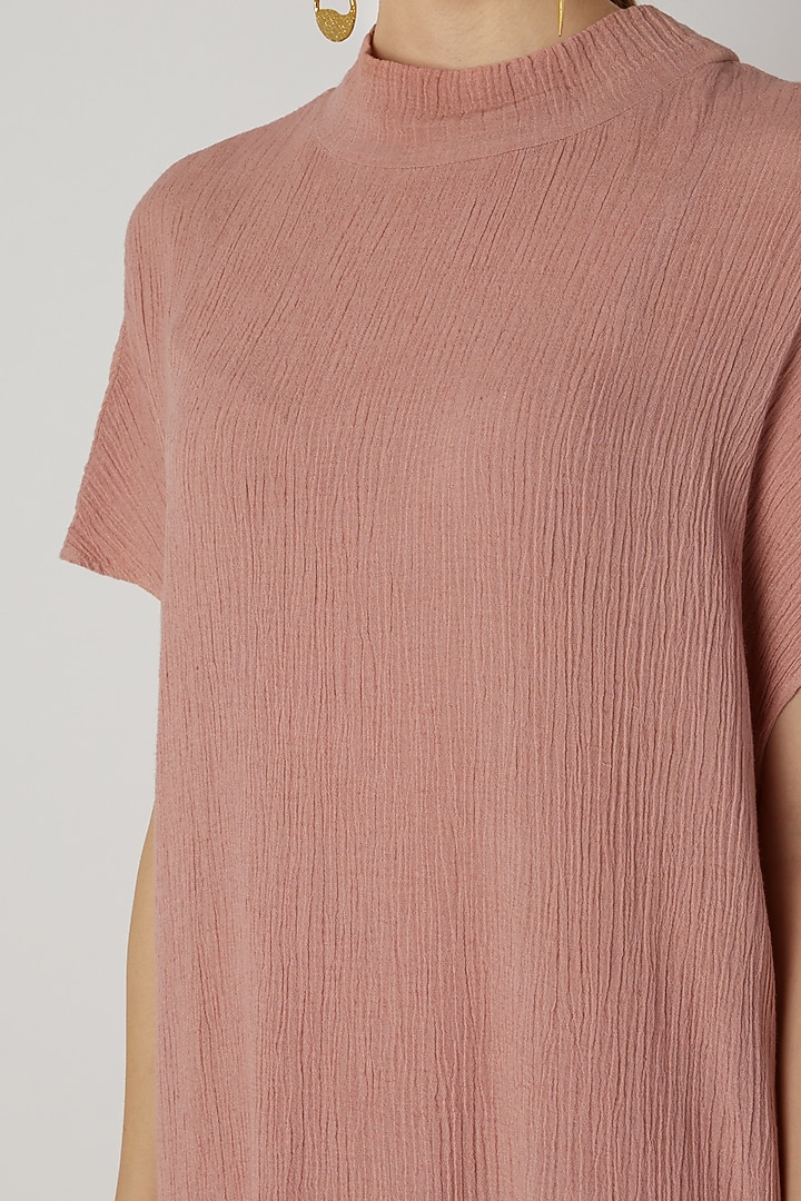 Blush Pink Viscose Cotton Kaftan by Urvashi Kaur at Pernia's Pop Up Shop