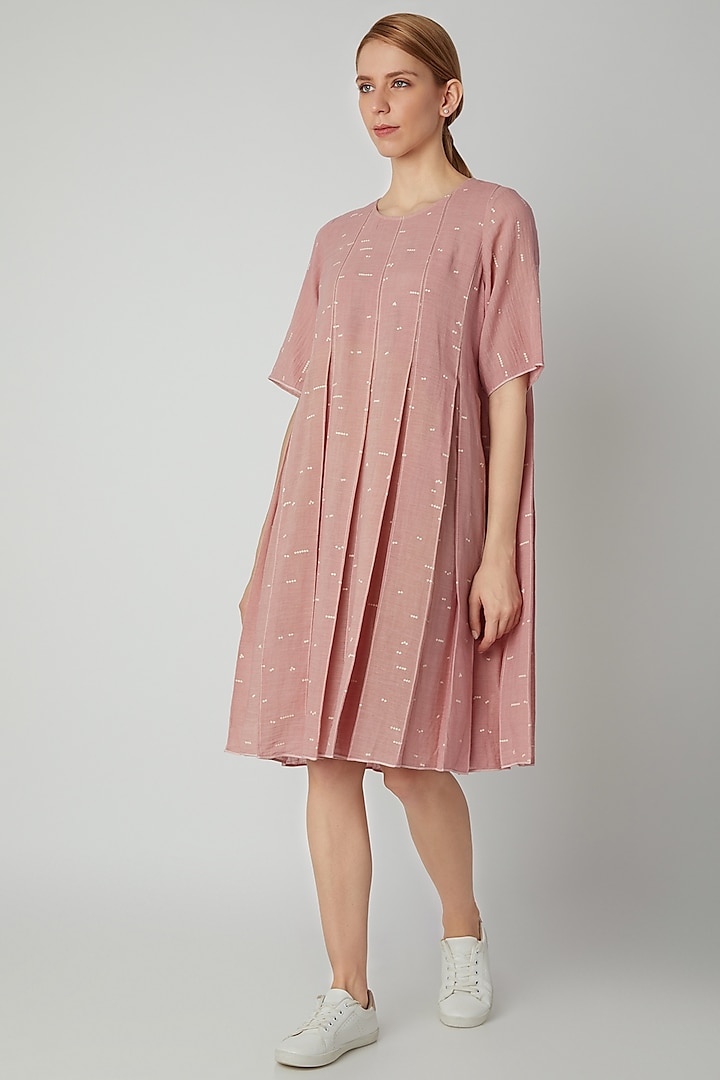 Blush Pink Organic Cotton Dress by Urvashi Kaur