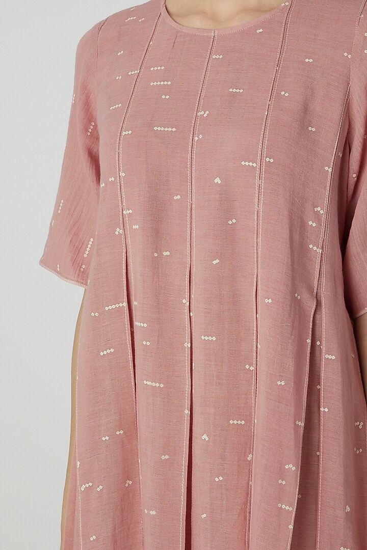 Blush Pink Organic Cotton Vacation Dress by Urvashi Kaur at Pernia's Pop Up Shop