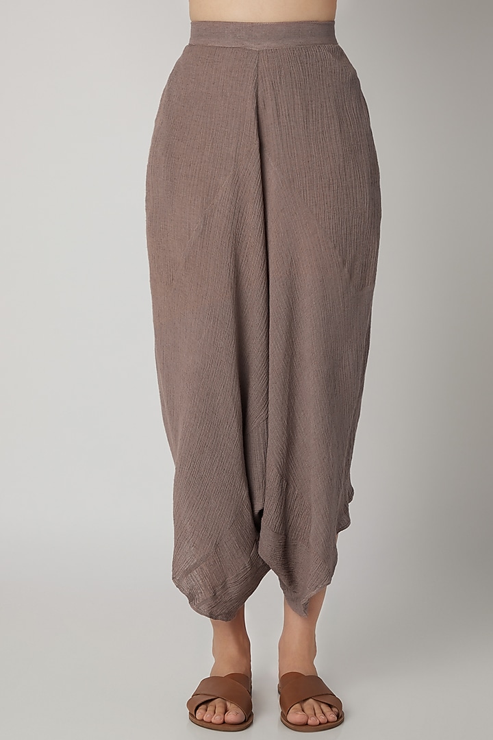 White Viscose Cotton Dhoti by Urvashi Kaur at Pernia's Pop Up Shop