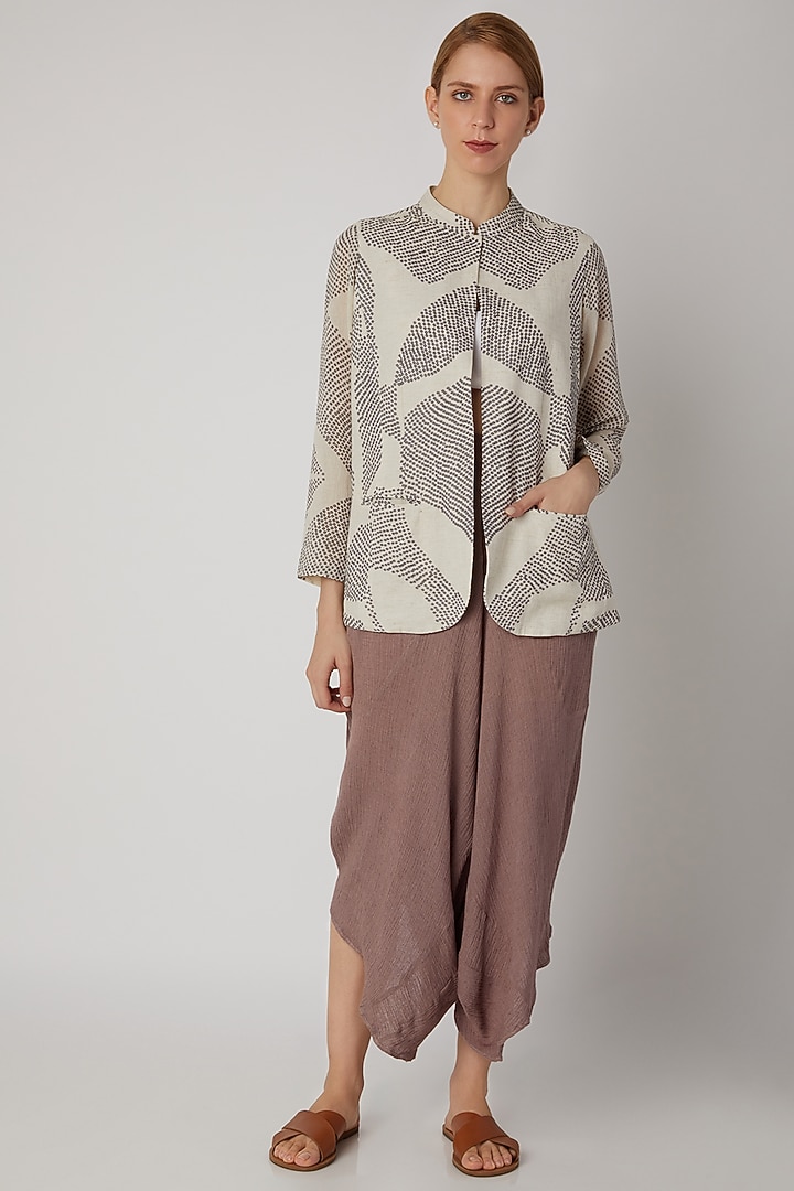 White Organic Cotton Jacket  by Urvashi Kaur at Pernia's Pop Up Shop