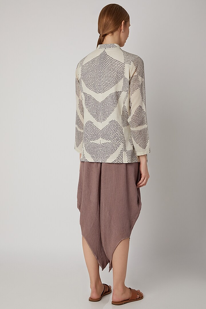 White Organic Cotton Jacket by Urvashi Kaur at Pernia's Pop Up Shop