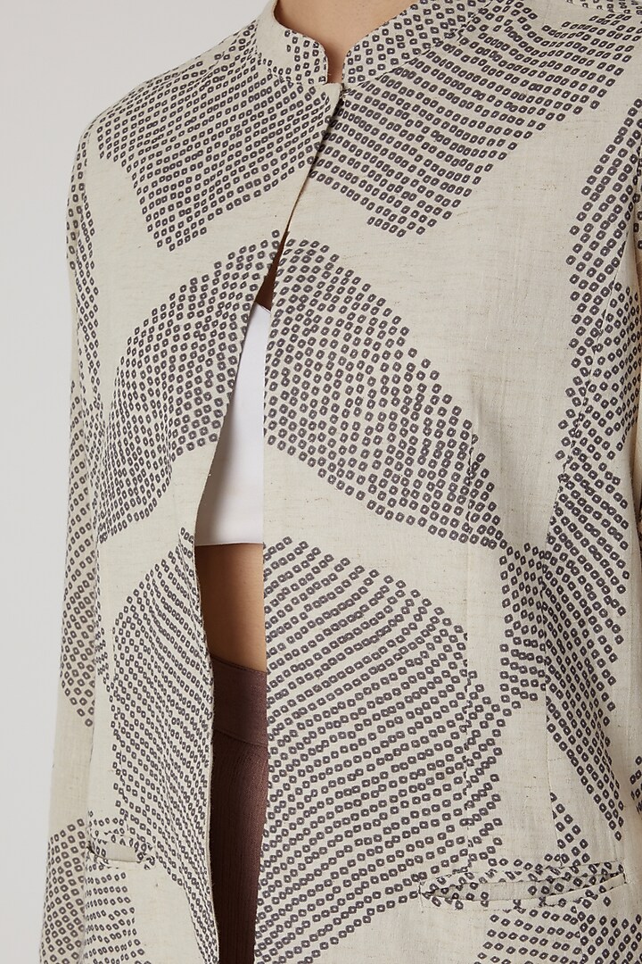 White Organic Cotton Jacket by Urvashi Kaur at Pernia's Pop Up Shop