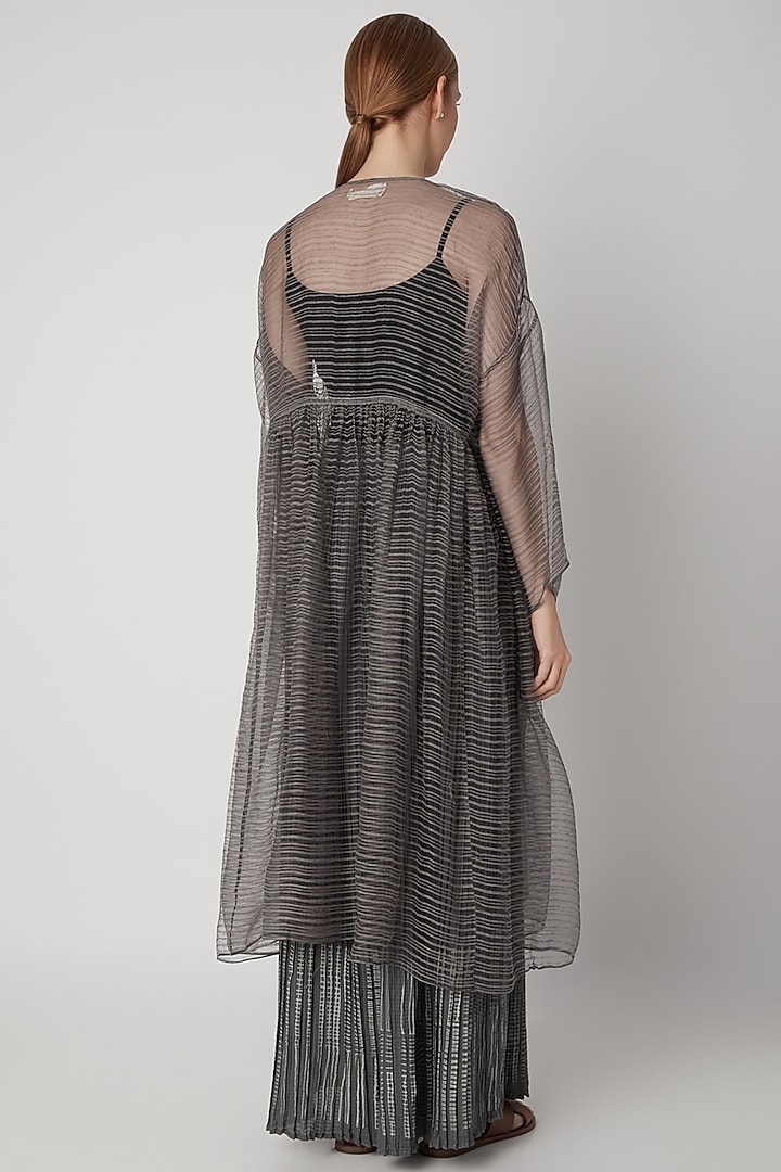 Grey Noil Silk Overlay by Urvashi Kaur at Pernia's Pop Up Shop