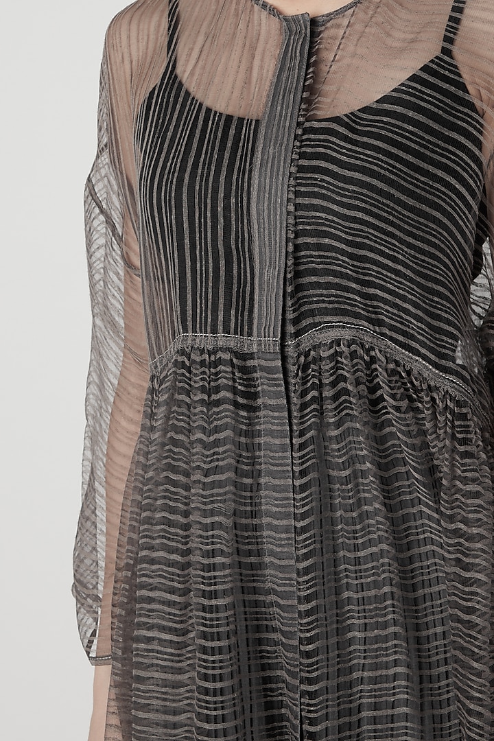 Grey Noil Silk Overlay by Urvashi Kaur at Pernia's Pop Up Shop