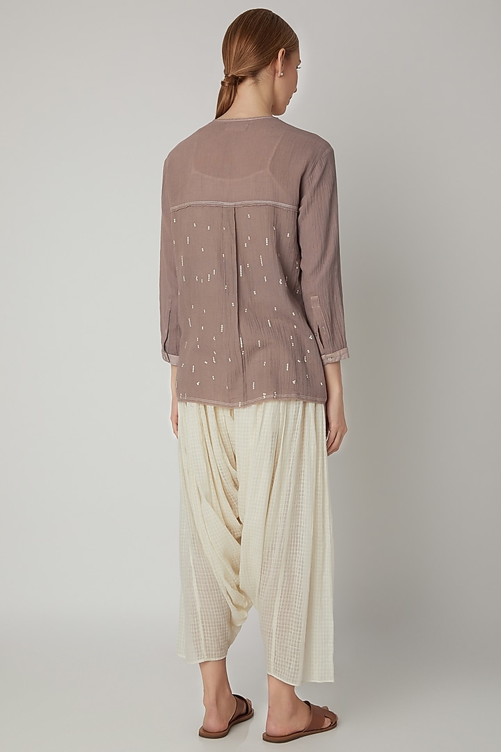White Cotton Voile Salwar Pants by Urvashi Kaur at Pernia's Pop Up Shop