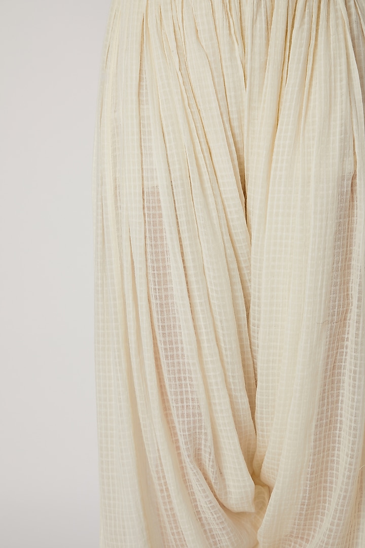 White Cotton Voile Salwar Pants by Urvashi Kaur at Pernia's Pop Up Shop