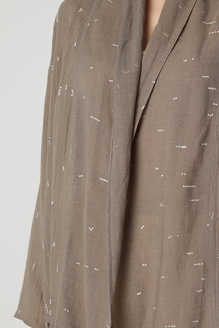 Grey Organic Cotton Overlay by Urvashi Kaur at Pernia's Pop Up Shop