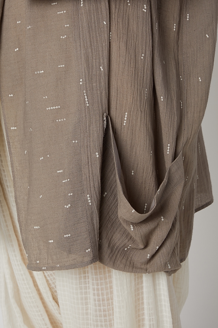 Grey Organic Cotton Overlay by Urvashi Kaur at Pernia's Pop Up Shop